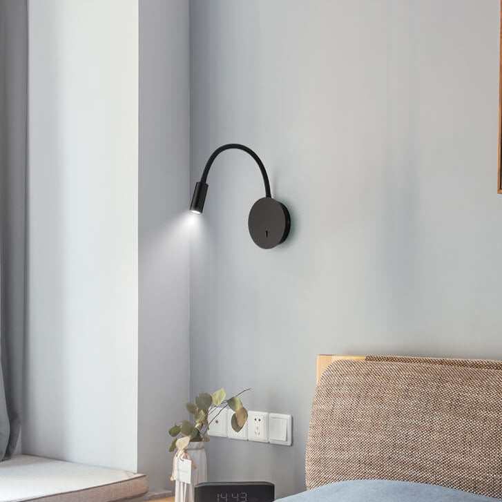 Adjustable Industrial Wall Sconce with Rotating Arm – Black Metal LED Light for Bedroom, Living Room & Hallway