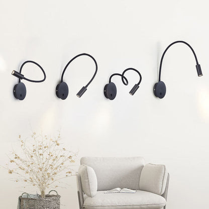 Adjustable Industrial Wall Sconce with Rotating Arm – Black Metal LED Light for Bedroom, Living Room & Hallway