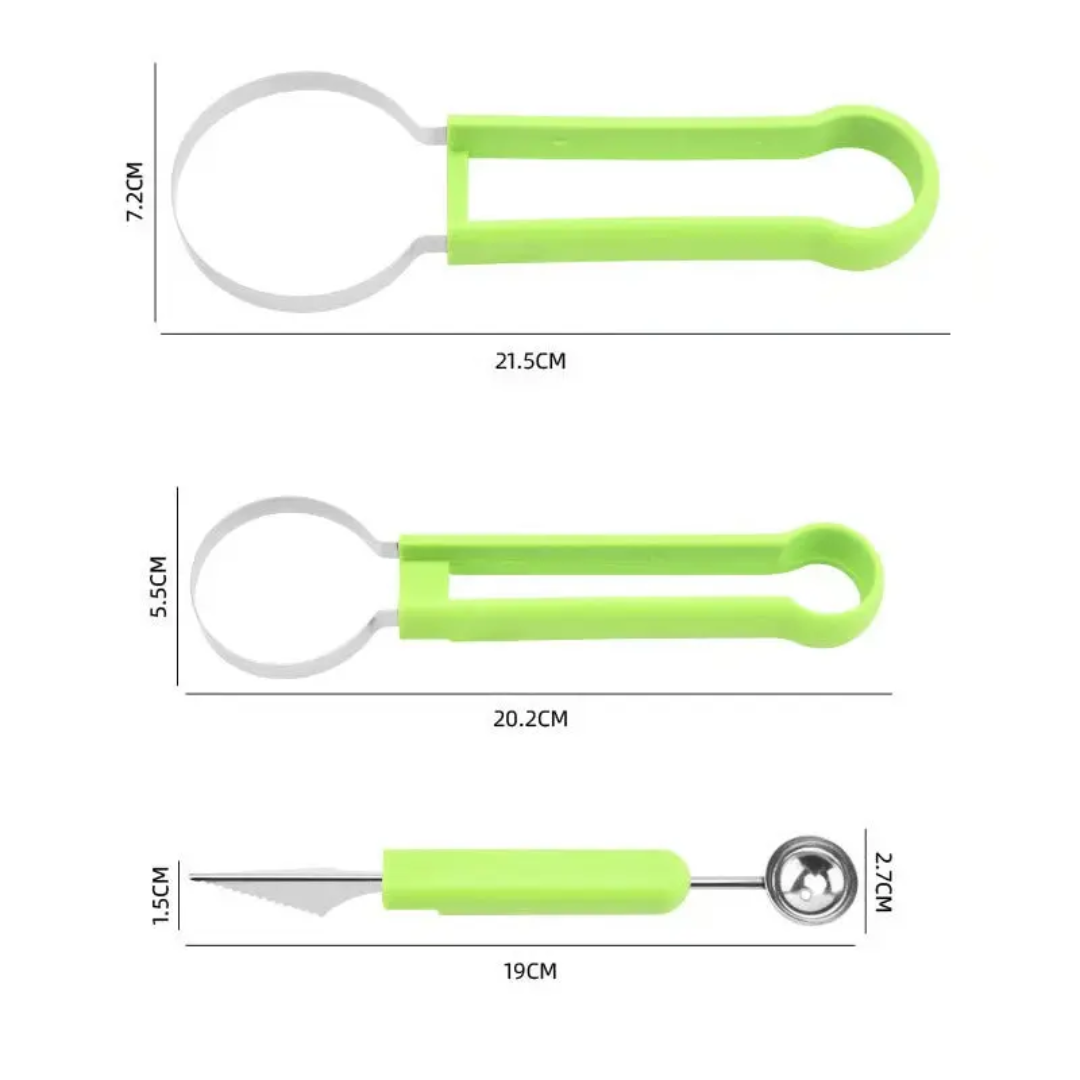 Orbis 3-in-1 Fruit Slicer - Plastic and Stainless Steel Compact Tool