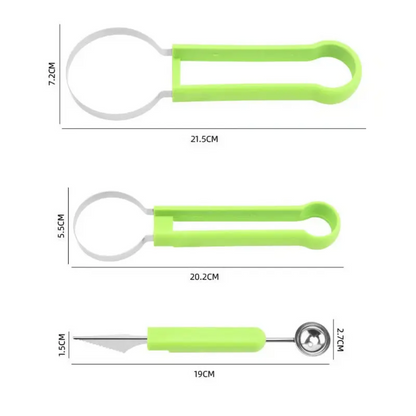 Orbis 3-in-1 Fruit Slicer - Plastic and Stainless Steel Compact Tool