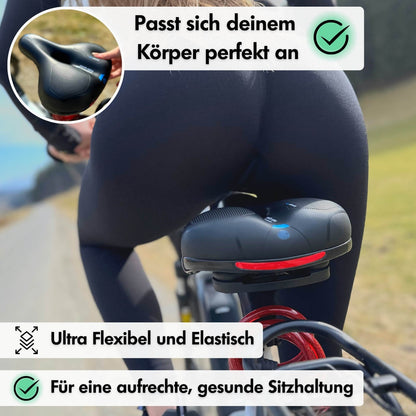 Memory Foam Bike Seat with Pressure Relief & Gel Cushioning for Road, Mountain & Commuter Bicycles – Ergonomic Saddle for Men & Women
