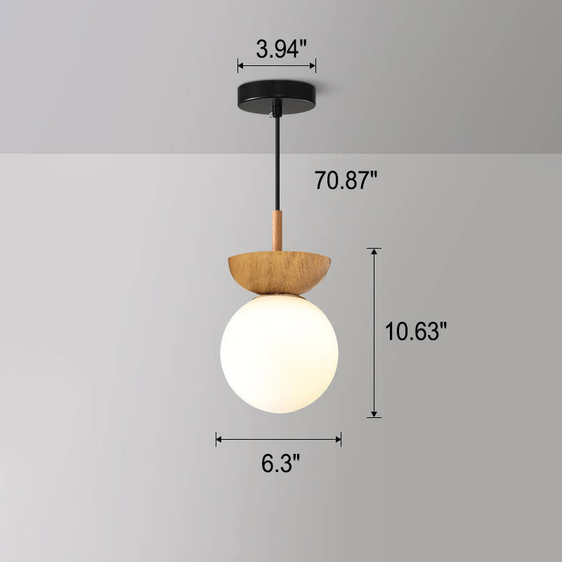 Glass & Iron Hanging Ceiling Light Fixture 6.3 in Adjustable Cord Modern Semi-Flush Mount for Bedroom Entryway Home 110V G9 Socket