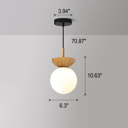 Glass & Iron Hanging Ceiling Light Fixture 6.3 in Adjustable Cord Modern Semi-Flush Mount for Bedroom Entryway Home 110V G9 Socket