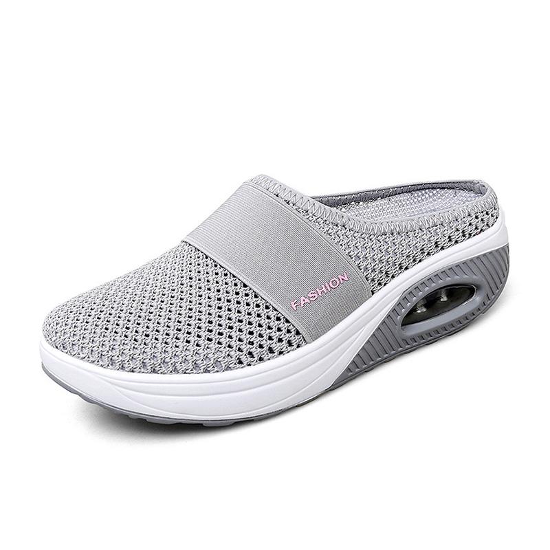 Cushioned Slip-On Sneakers with Arch Support for All-Day Walking Comfort Women's Breathable Mesh Athletic Shoes