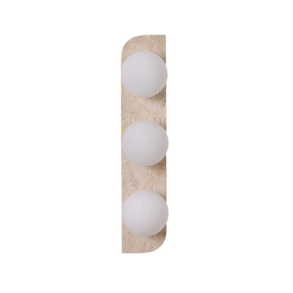 Natural Stone Sconce with Glass Globe G9 Socket Beige Neutral Ambient Light for Entryway Bathroom Bedroom Modern Minimalist Home Décor