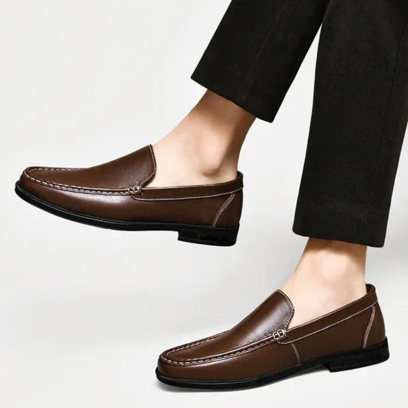 Men's Genuine Leather Loafers Slip-On Dress Shoes for Business Casual Wedding Office Formal Occasions Classic Italian Style Handcrafted