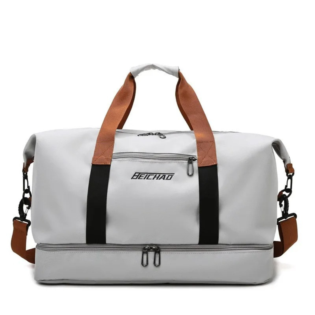 Weekend Duffel Bag with Shoe Compartment & Wet-Dry Separation for Gym Travel