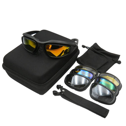 Polarized Sunglasses for Motorcycle Riding, Wraparound UV400 Sunglasses with Mirror Lenses, Durable Sunglasses with Case