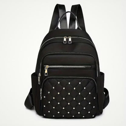 Multi-Compartment Quilted Backpack with Adjustable Straps & Top Handle for School, Work & Travel
