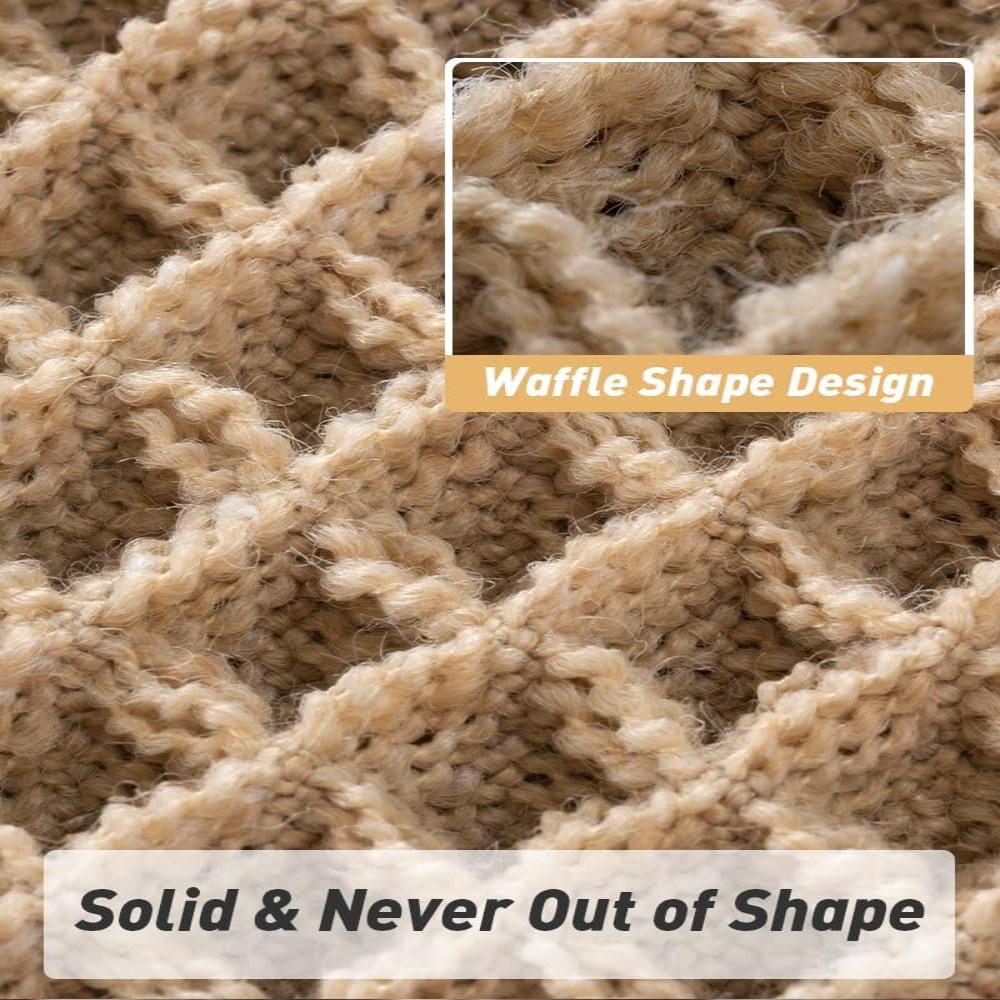 Waffle Weave Bathroom Floor Mat Rapid Drying Slip-Resistant Beige Shower Rug for Modern Homes Plush Comfort