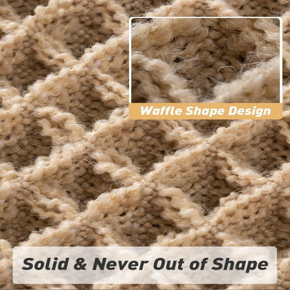 Waffle Weave Bathroom Floor Mat Rapid Drying Slip-Resistant Beige Shower Rug for Modern Homes Plush Comfort