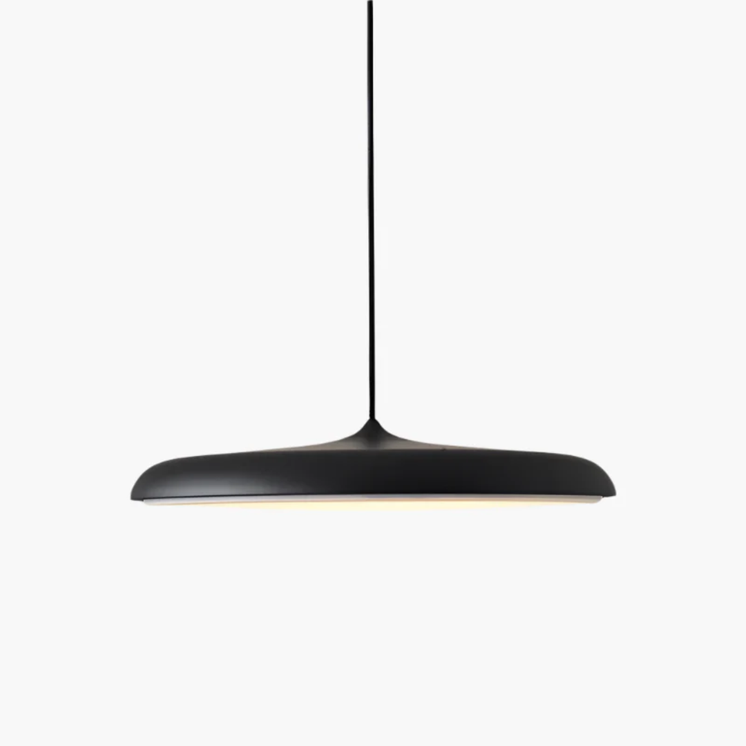 Round LED Ceiling Pendant in Metal & Acrylic – 16 Inch Blue Hanging Light for Dining Room, Kitchen Island, Bedroom – Modern Minimalist Desig