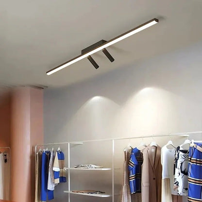 Linear Black Metal LED Spotlight Track Fixture 39-Inch Adjustable Ceiling Light for Bedroom Living Room Modern Home Lighting Bar Directional