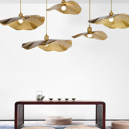 Hanging Ceiling Fixture with Adjustable Cord Gold Bronze Metal Shade E26 Socket for Dining Room Kitchen Island Bar Café