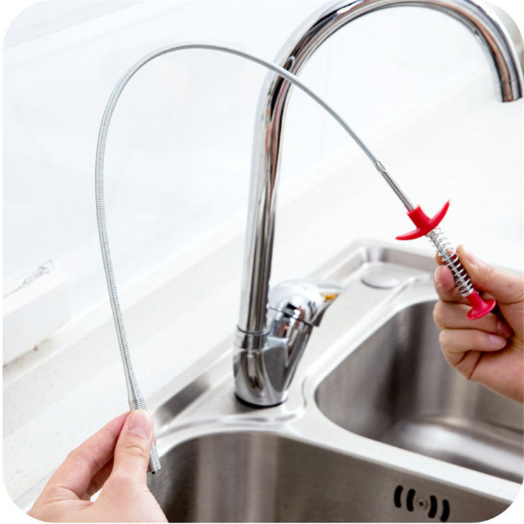 Flexible Drain Snake Tool with Hook for Clogged Pipes, Sinks, Tubs & Showers | Home Plumbing Unclogger