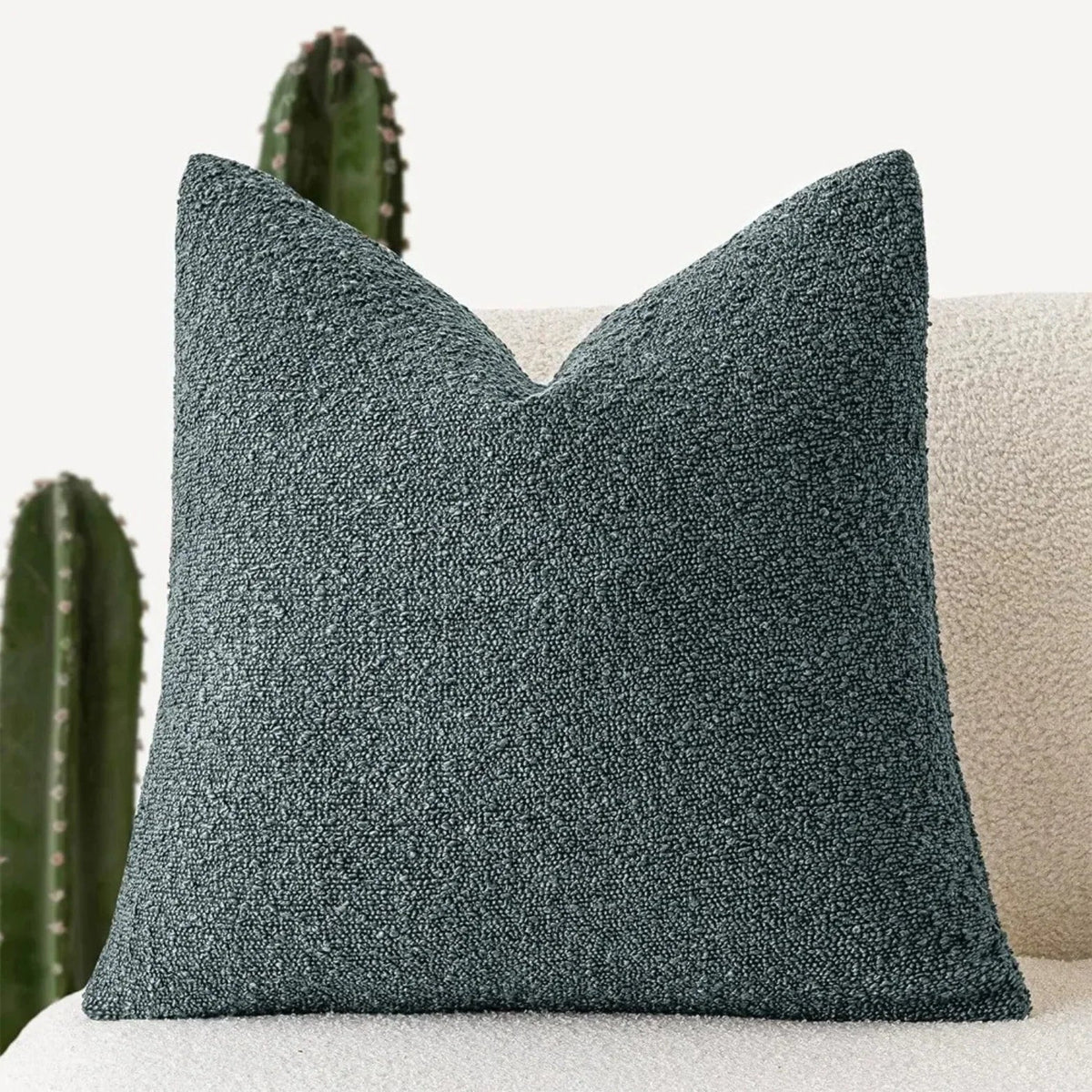 Textured Boucle Pillow Case 18×18 Inches Soft Cover for Couch Bedroom Chair Minimalist Neutral Decor Accent Throw Cushion for Modern Home