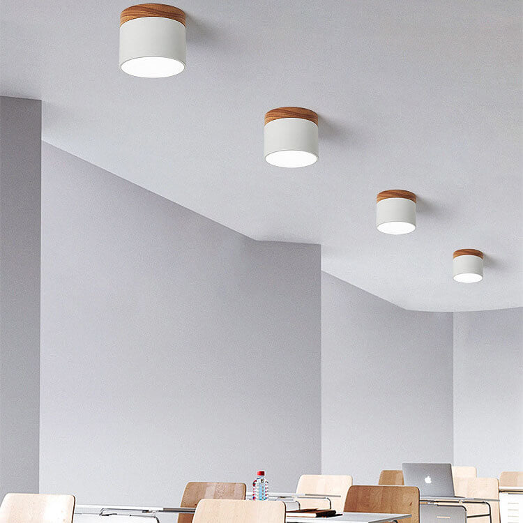 Round Compact LED Ceiling Light with Tri-Color Temperature Switch for Hallways, Bedrooms & Living Rooms | Modern Nordic Style Flush Mount