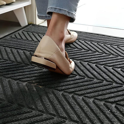 Creston Door Mat - Non-Slip Chevron Design, Indoor Outdoor Welcome Mat