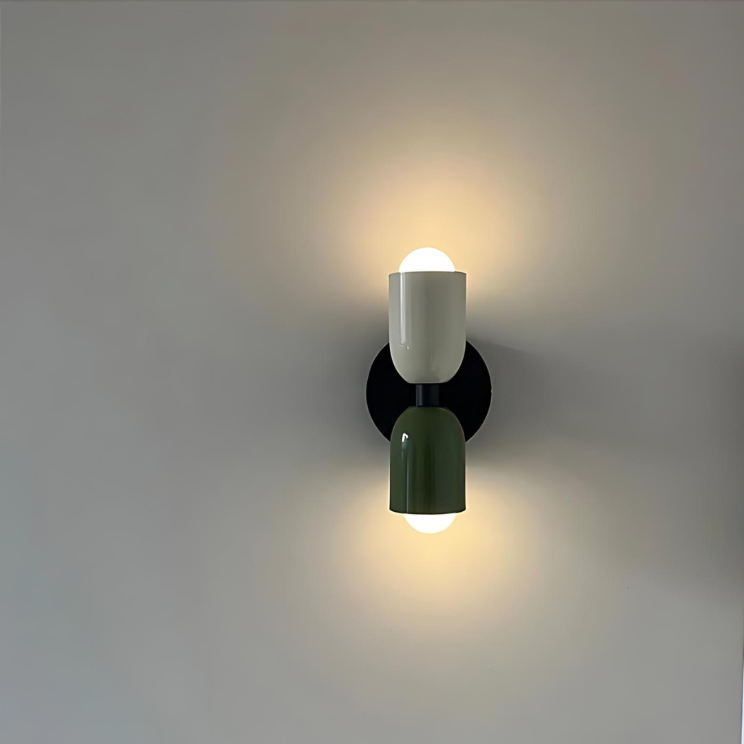 Dual-Socket Iron Sconce Warm Glow 4.7-Inch Cream E27 Fixture Compact Entry Bedroom Hallway Ambient Uplighting Living Room Corridor