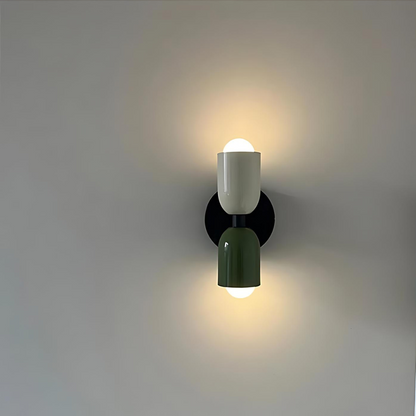 Dual-Socket Iron Sconce Warm Glow 4.7-Inch Cream E27 Fixture Compact Entry Bedroom Hallway Ambient Uplighting Living Room Corridor