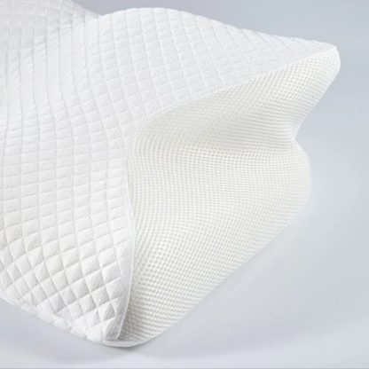 Contoured Memory Foam Sleep Pillow for Airway Support and Neck Alignment – Dual Height for Side and Back Sleepers, Breathable Mesh Cover