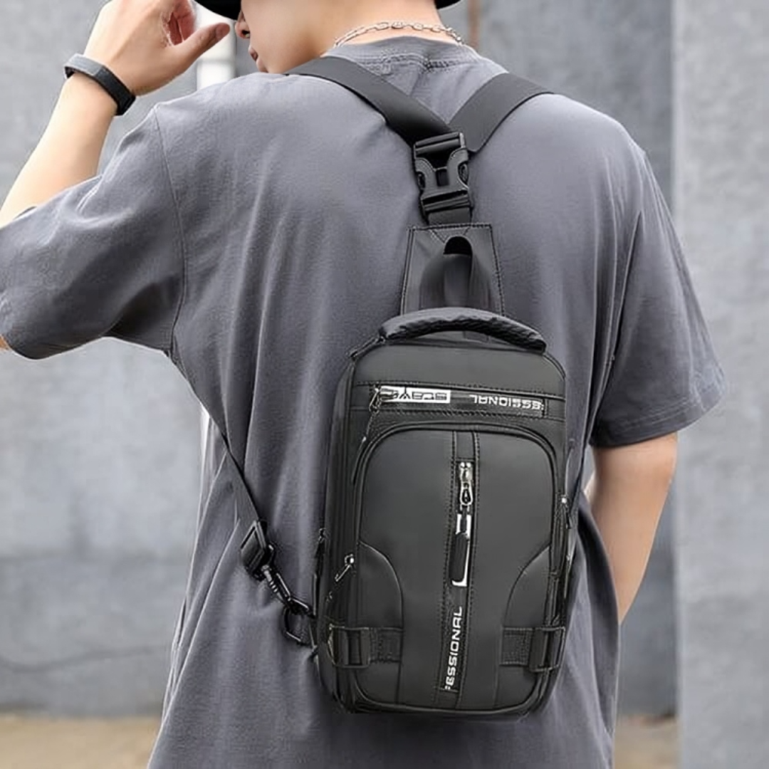 Crossbody Sling Bag with Anti-Theft Hidden Zippers & USB Charging Port – Water-Resistant Nylon Daypack for Travel, Commute & Everyday Carry