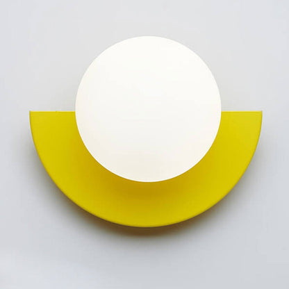 Half-Sphere Glass Wall Sconce with G9 LED, Iron Frame, Hardwired Fixture for Bedroom, Hallway, Reading Nook, Modern Style, Multiple Colors