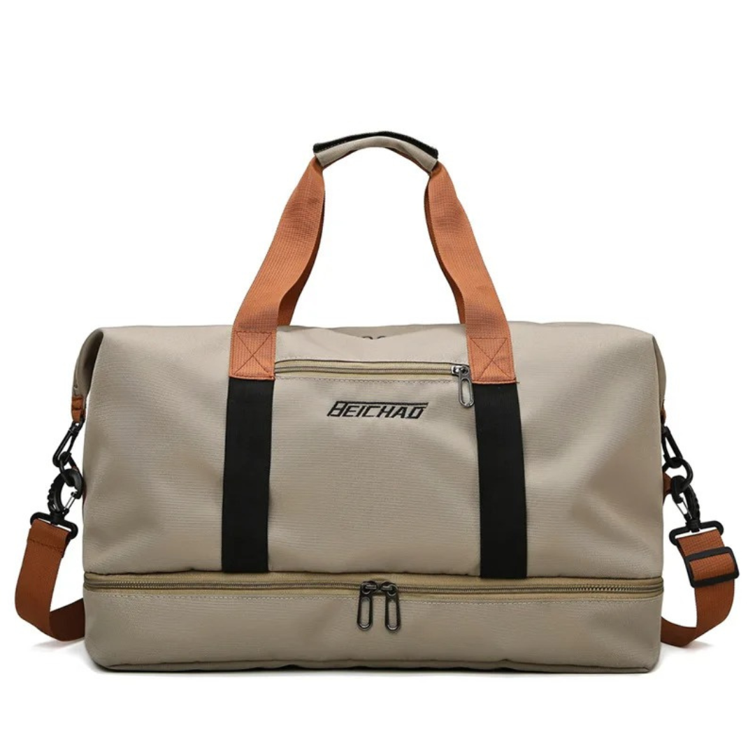 Weekend Duffel Bag with Shoe Compartment & Wet-Dry Separation for Gym Travel