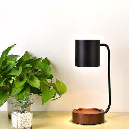 Modern Wood & Metal Desk Lamp with Adjustable Brightness for Bedroom & Home Office
