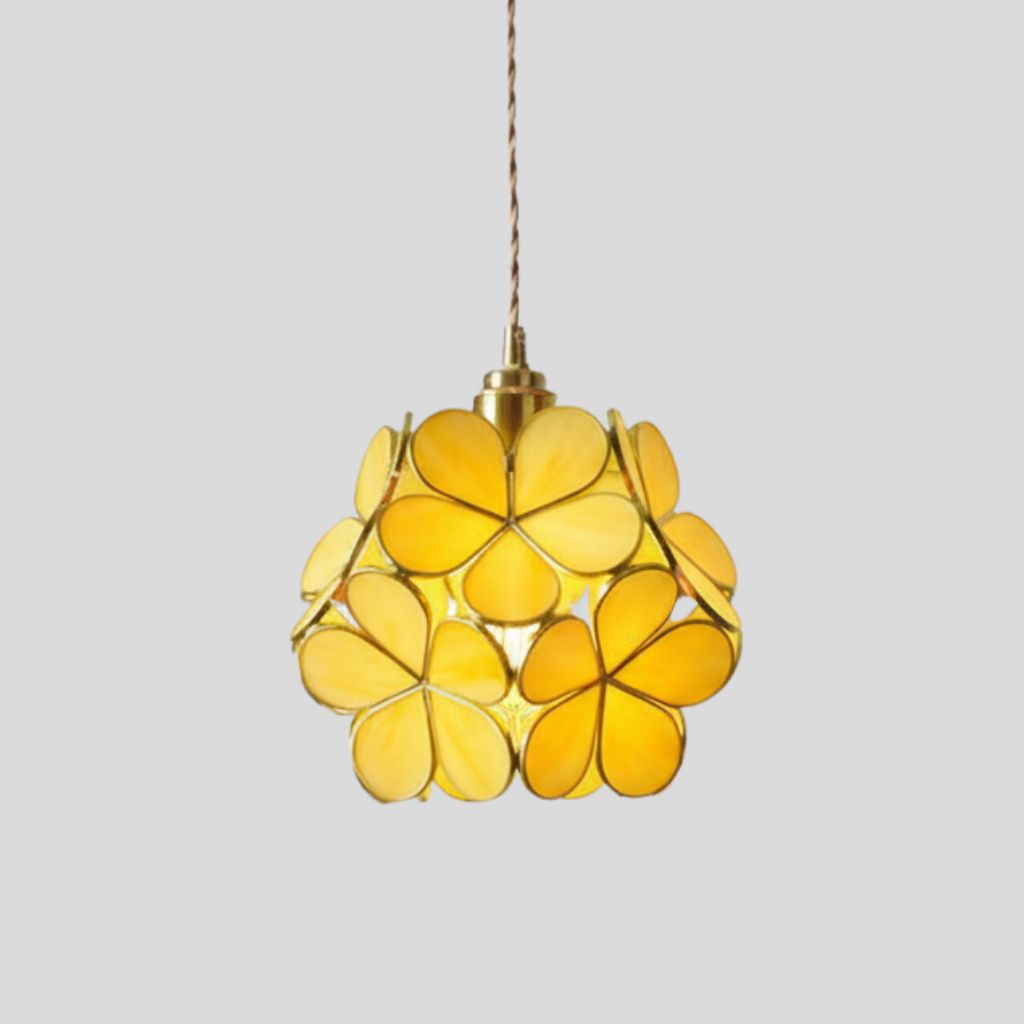 Stained Glass Pendant Light – Handcrafted Vintage Ceiling Fixture with Adjustable Chain for Dining Room, Kitchen, Restaurant | E26 Base