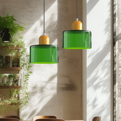Handwoven Glass Pendant Light Bauhaus Style Indoor Hanging Lamp Adjustable Cable for Dining Room Kitchen Home Office