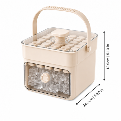 Ice Cube Tray with Lid & Storage Bin – Stackable Freezer Container for Fresh Cubes, Odor-Free Refrigerator Organization, Easy Release