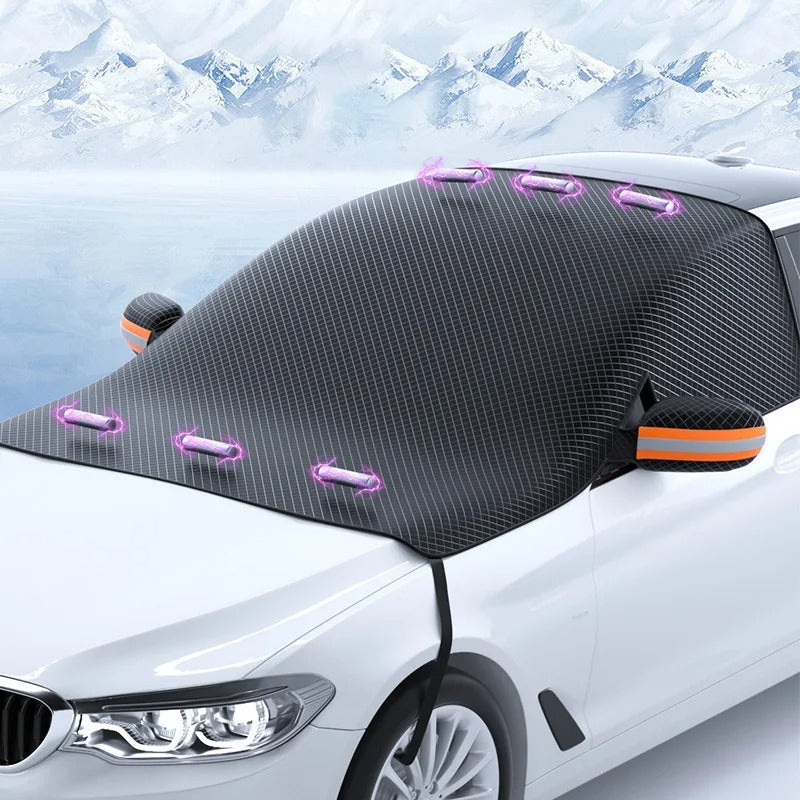 Magnetic Windshield Snow Cover for Cars – All-Season Protection from Ice, Frost & Sun – Easy Install with Built-In Magnets