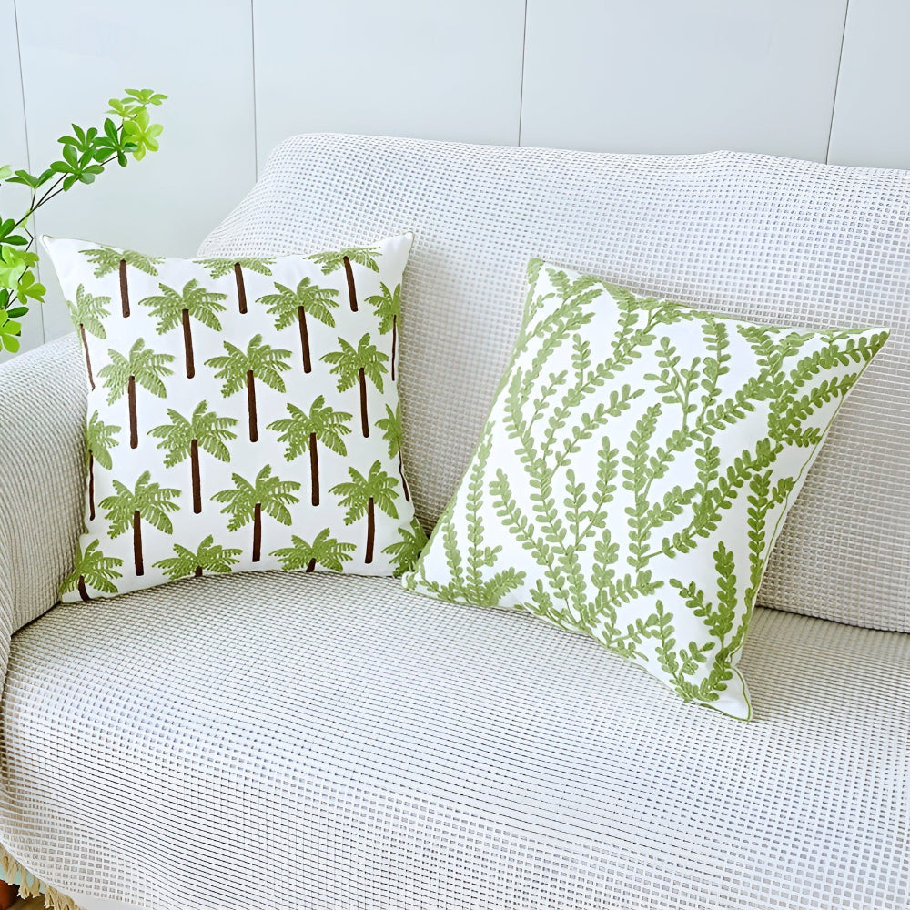 Vivid Sofa Cushion Cover - Microfiber Blend, Leaf designs