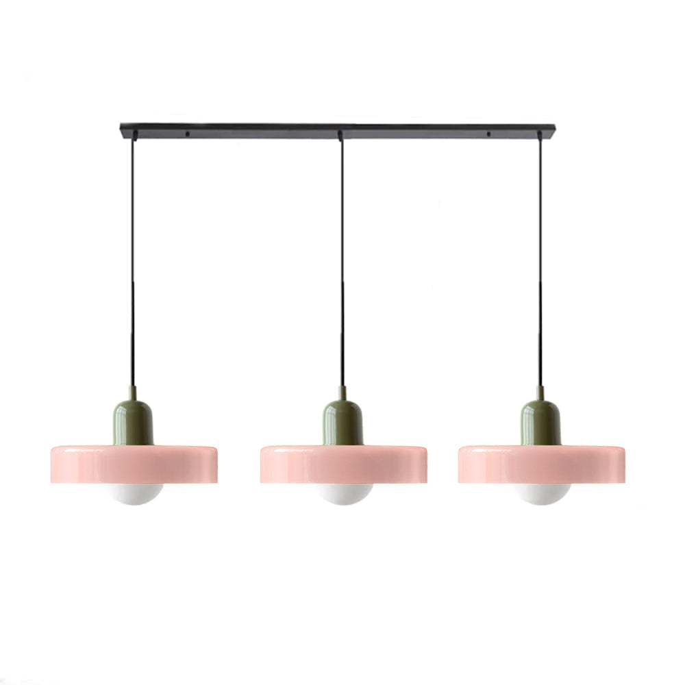 Glass Pendant Lamp 12 Inch Adjustable Height Ceiling Fixture for Bedrooms Nightstands Modern Minimalist Nordic Hanging Light E27 Socket for