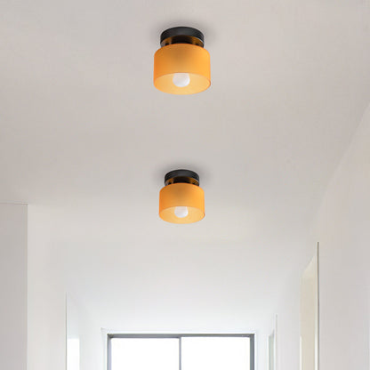 Flush Mount Glass Globe Light with E27 Socket for Entryway Kitchen and Bedroom Lighting