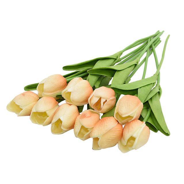 10-Piece Fake Tulips Silk Flowers