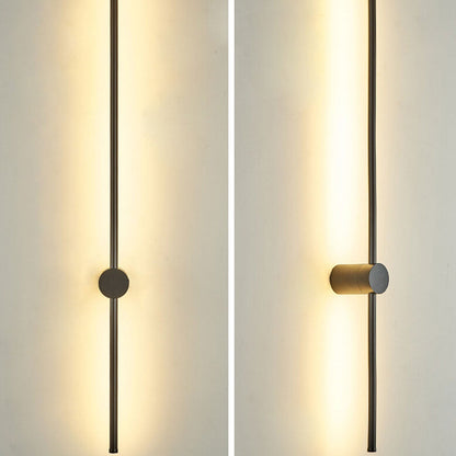 Hardwired LED Sconce Black Aluminum 24 in Contemporary Hallway Bedroom Office Reading Light 600 Lumens Warm White Neutral Dimmable Modern Fi