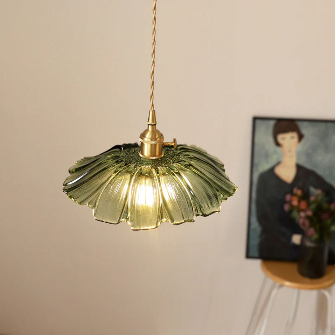 Fluted Glass Drop Ceiling Fixture 11 in Burgundy Shade Gold Hardware E27 Socket for Kitchen Island Entryway Ambient Overhead Illumination