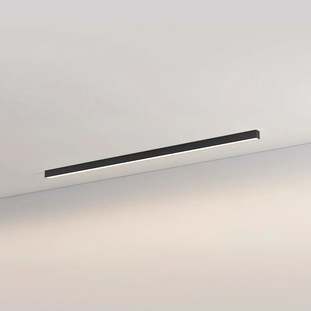 Linear LED Flush Mount Ceiling Light 47-inch Black Fixture for Bedroom Living Room Hallway Contemporary Minimalist Home Lighting
