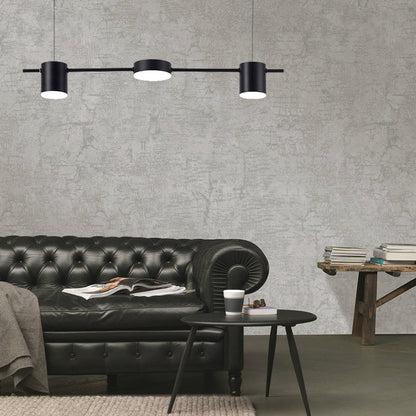 Linear Multi-Light Ceiling Fixture with Adjustable Drop – Aluminum Spotlight Bar in Matte & Metallic Two-Tone – LED Task Lighting for Island