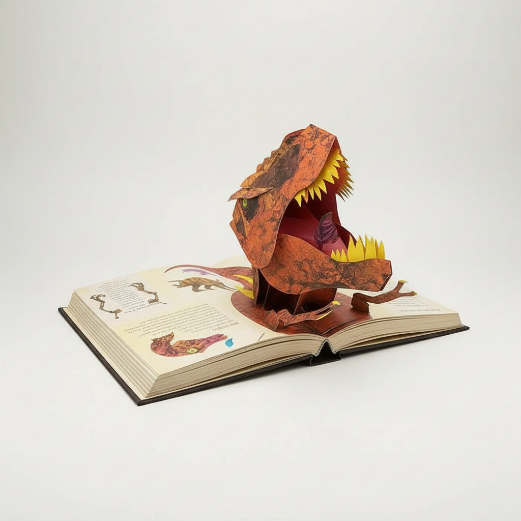Interactive 3D Pop-Up Dinosaur Book for Kids Educational Prehistoric Adventure Story Time