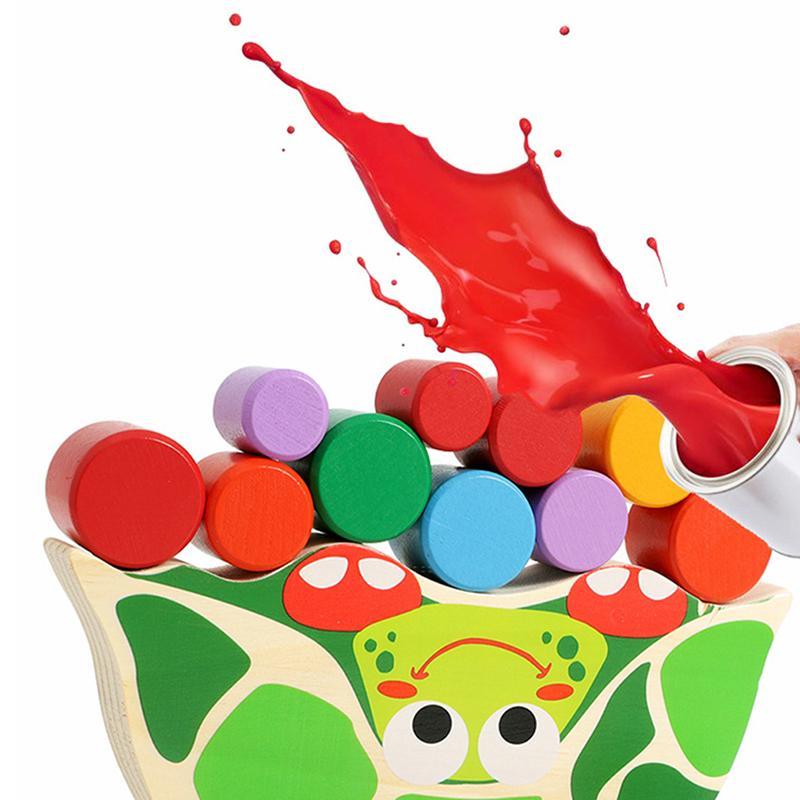 Turtle Stacking Game for Toddlers – Wooden Balance Blocks for Hand-Eye Coordination & Fine Motor Skills Ages 3+
