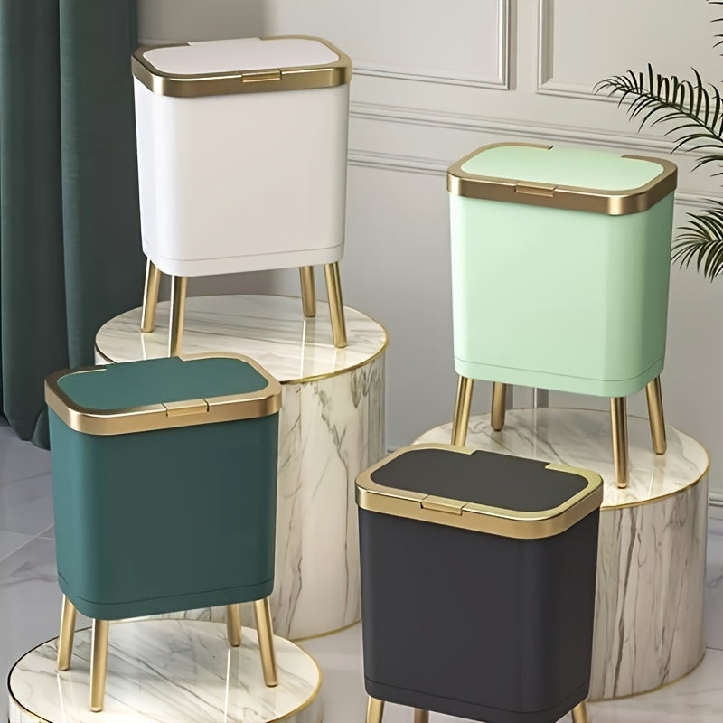 15L Indoor Waste Bin with Flip Lid and Elevated Base
