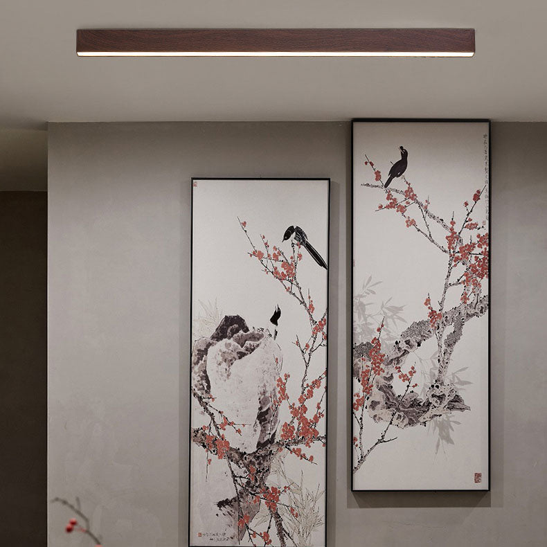 Hardwired Linear LED Ceiling Light with Natural Aluminum Frame & Acrylic Diffuser for Living Room, Bedroom & Entryway