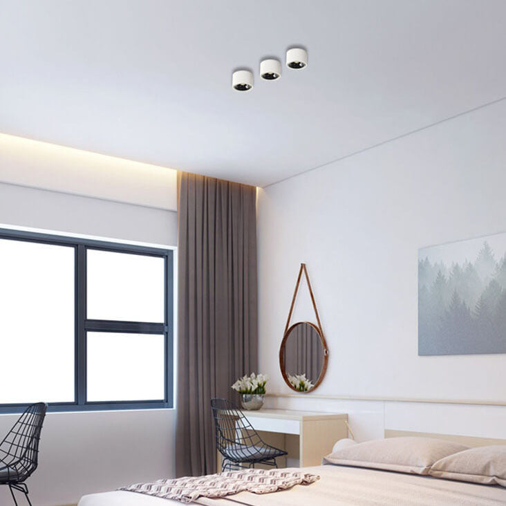 Low-Profile Aluminum LED Ceiling Fixture 3.7 Inch Round 12W Contemporary Overhead Lighting Hallway Bedroom Entryway Living Space