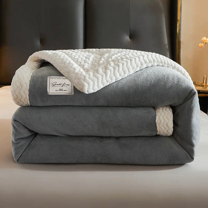 Plush Fleece Throw Blanket Queen Size Winter Warmth for Couch & Bed Indoor Outdoor Soft Polyester All-Season Comfort