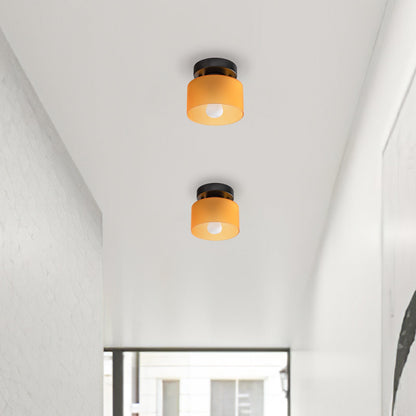 Flush Mount Glass Globe Light with E27 Socket for Entryway Kitchen and Bedroom Lighting