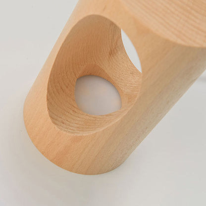 Wooden Column LED Desk Lamp with USB Power, Warm White Light for Bedroom & Office, Modern Japanese-Style Accent Light