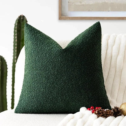 Textured Boucle Pillow Case 18×18 Inches Soft Cover for Couch Bedroom Chair Minimalist Neutral Decor Accent Throw Cushion for Modern Home